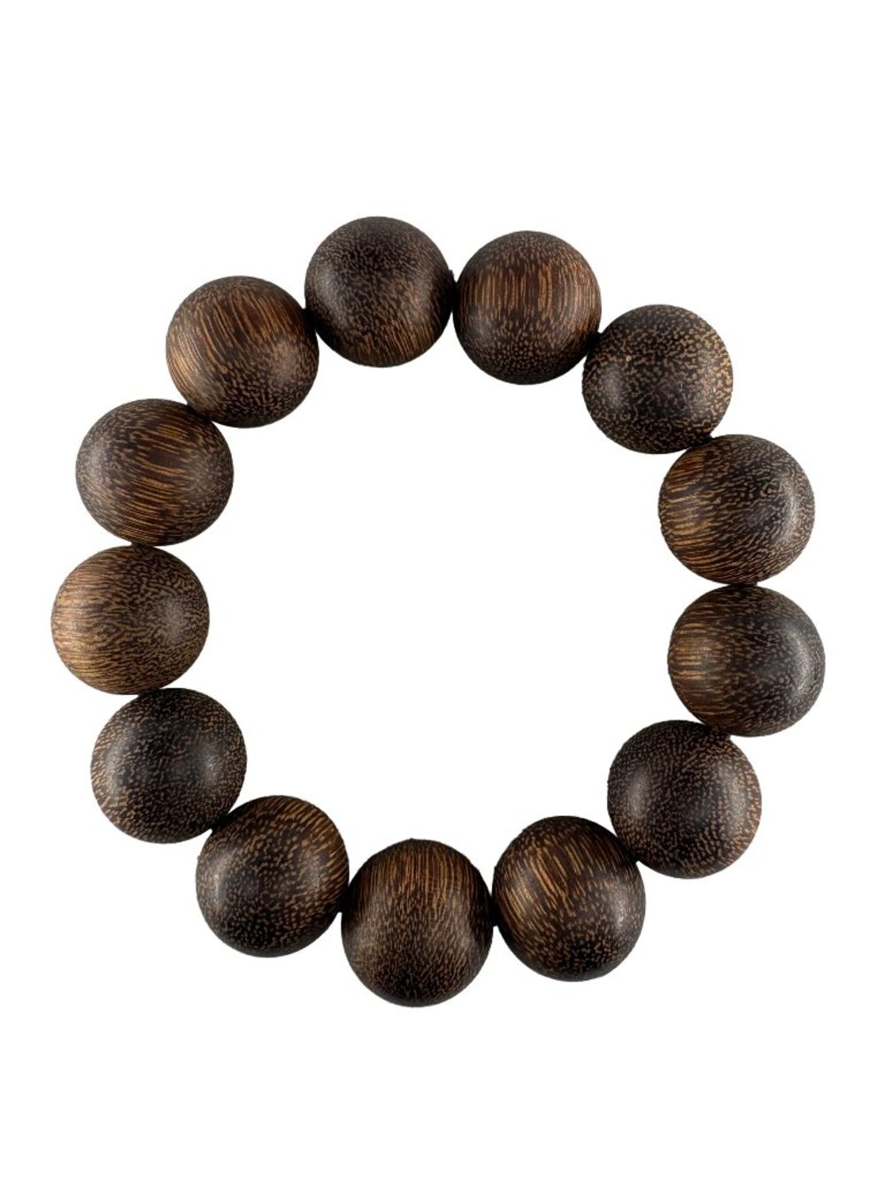 Dark Natural Agarwood 18mm Bead Bracelet Oud ChenXiang 38.9g